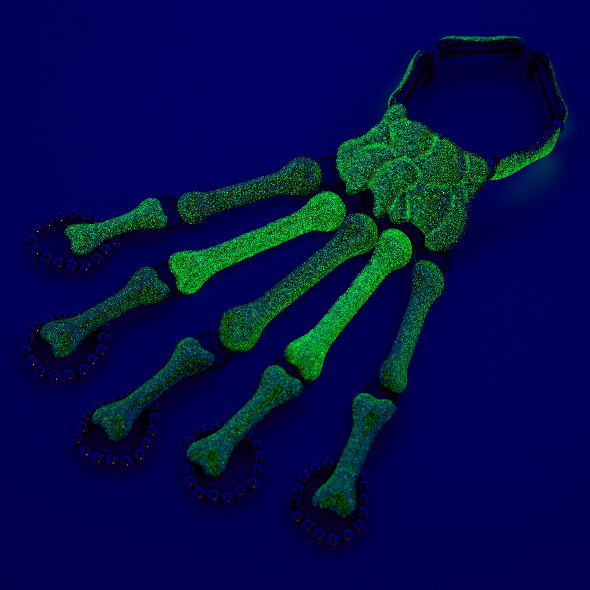 Glow in the Dark Skeleton Hand Bracelet & Ring,