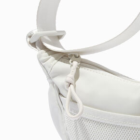 Sac &agrave; bandouli&egrave;re bomb&eacute; en nylon blanc,