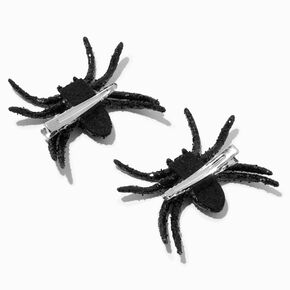 Black Glitter Spiders Hair Clips - 2 Pack,