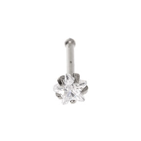 Silver-tone Titanium 20G Star Nose Stud,