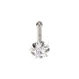 20G Silver-tone Titanium Crystal Star Nose Stud,