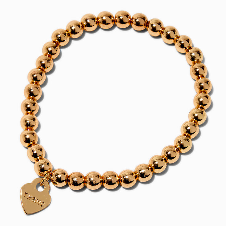 T H E M E x Claire&#39;s Gold-tone Shot Bead Stretch Bracelet,