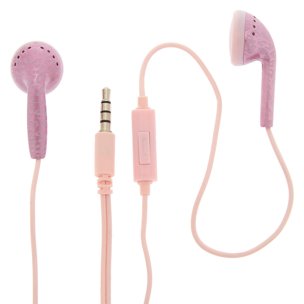 Metallic Leopard Earbuds Pink Claire s US