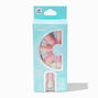 Pink French Tip Bling Squareletto Vegan Faux Nail Set - 24 Pack,