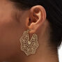 Gold-tone Filigree Geometric 30mm Hoop Earrings,