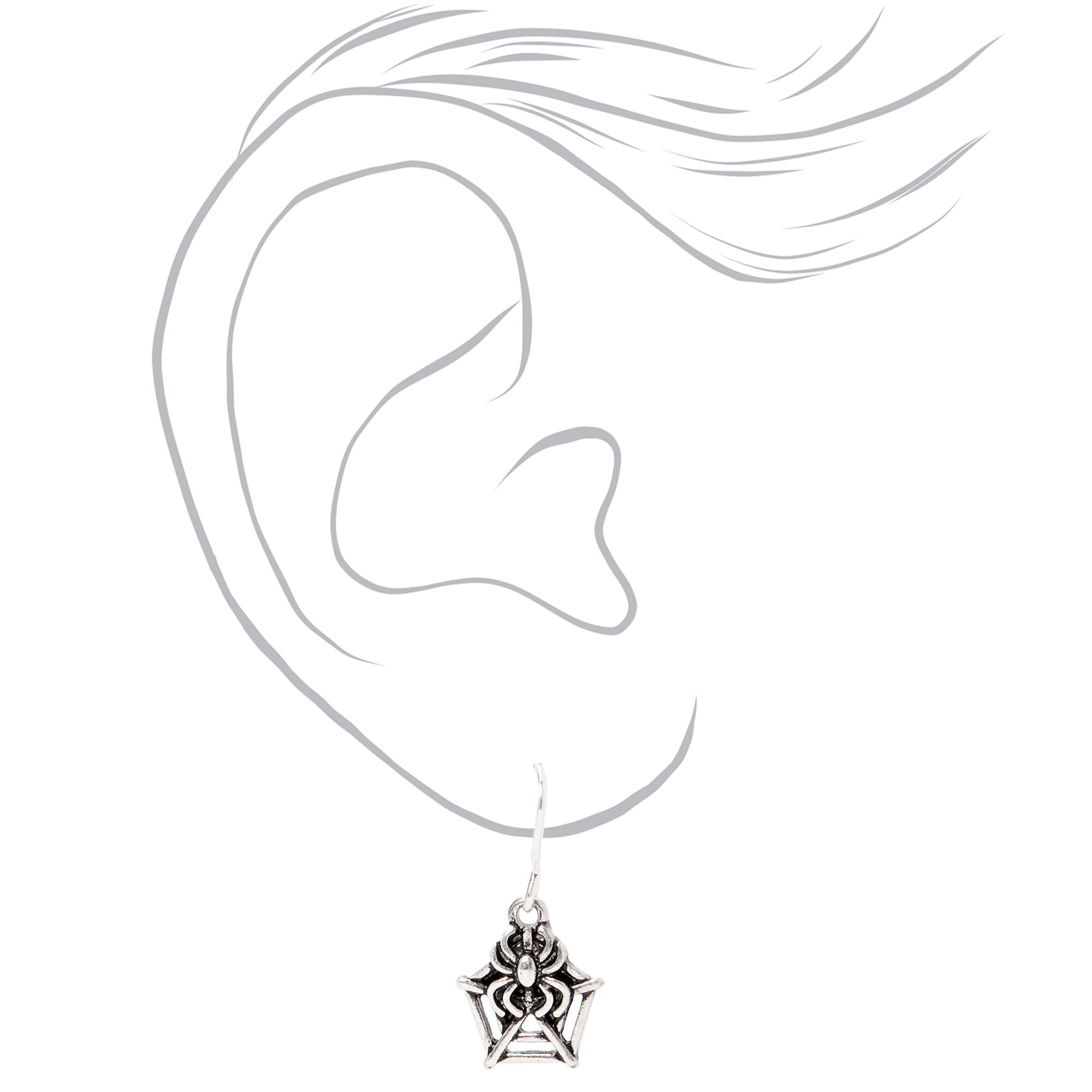 Silver 0.5" Halloween Drop Earrings - 6 Pack,