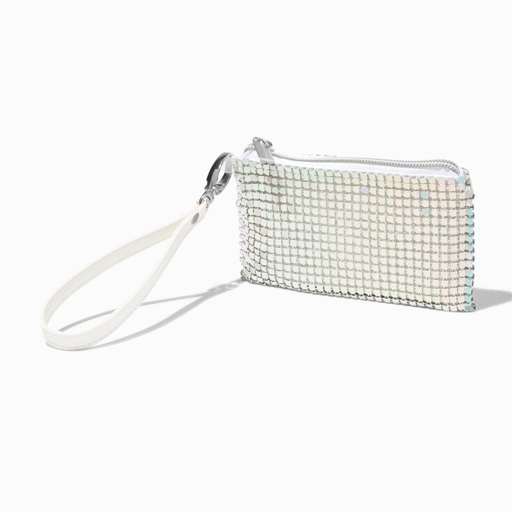 Silver Sequin Wristlet Wallet,