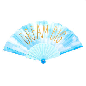 Dream Big Clouds Folding Fan - Blue,