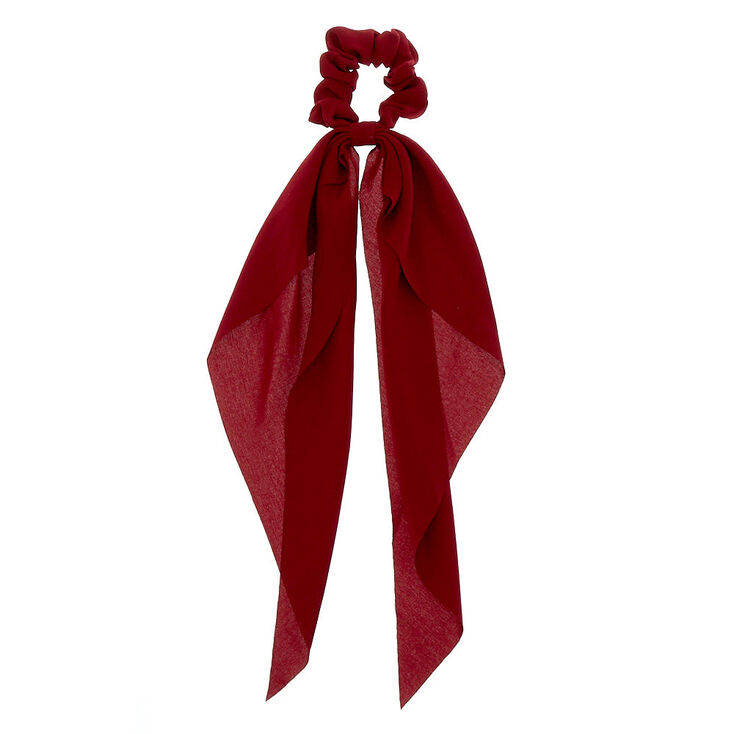 Small Hair Scrunchie Scarf - Burgundy,