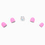 Faux ongles autocollants vegan carr&eacute;s &agrave; paillettes roses papillon Claire&#39;s&nbsp;Club - Lot de 10,
