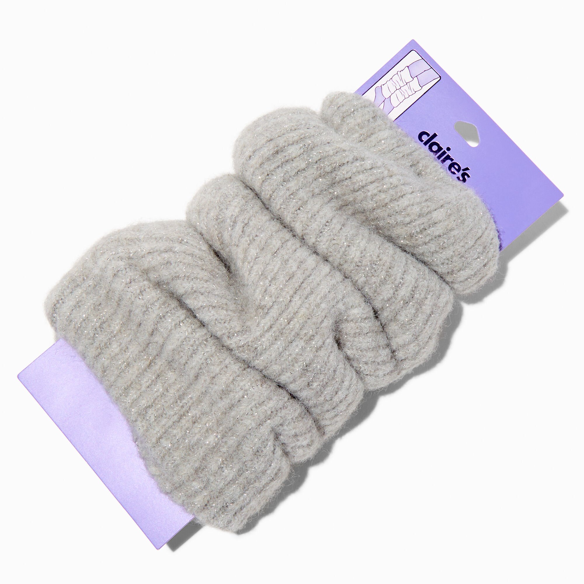 Gray Sweater-Knit Leg Warmers,
