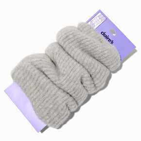 Gray Sweater-Knit Leg Warmers,