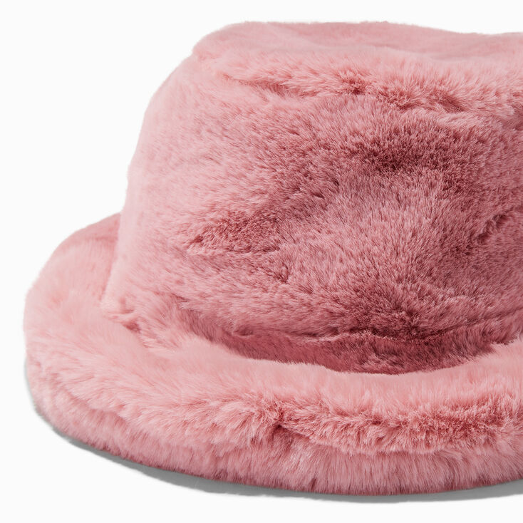 Blush Pink Furry Bucket Hat | Claire's US