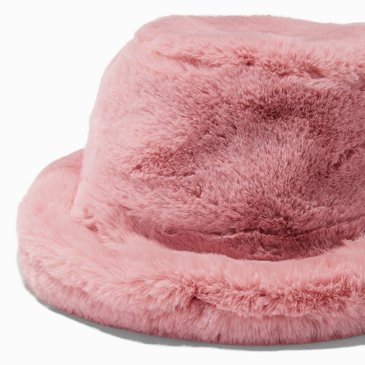 Blush Pink Furry Bucket Hat,