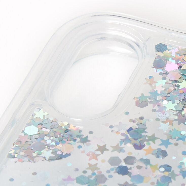 Blue Glitter Star Liquid Fill Phone Case - Fits iPhone XR,