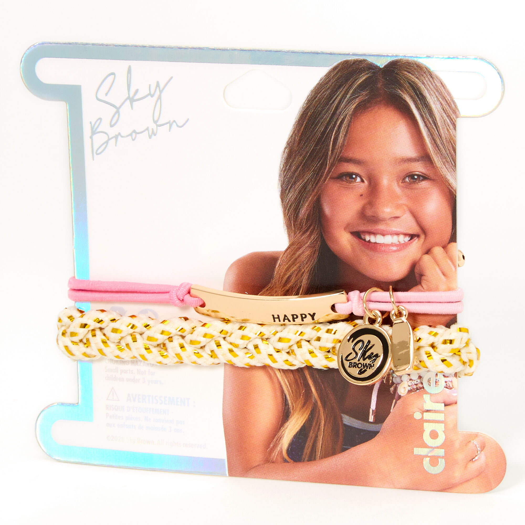 Sky Brown™ Adjustable Braided bracelets – Pink, 2 pack,