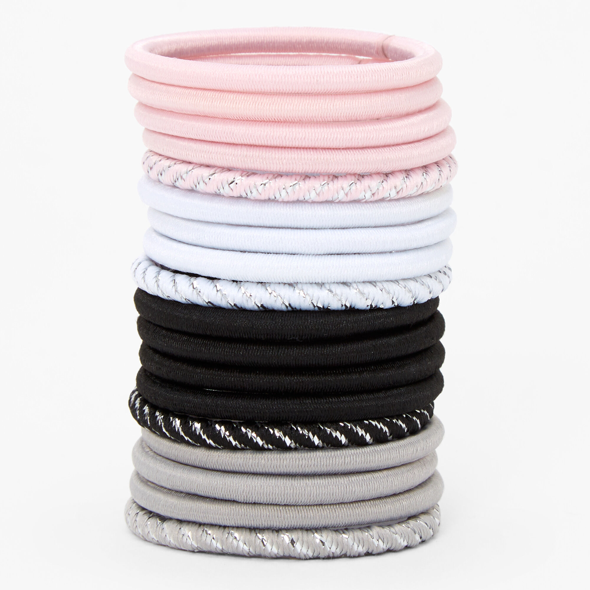 View Claires Club Edgy Lurex Hair Ties 18 Pack information