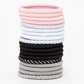 Claire&#39;s Club Edgy Lurex Hair Ties - 18 Pack,