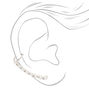 Silver 2&quot; Crystal Pearl Ear Cuff Stud Earring,