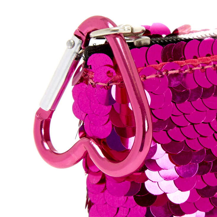 Porte-monnaie avec fermeture &eacute;clair et &eacute;toile en sequins r&eacute;versibles,