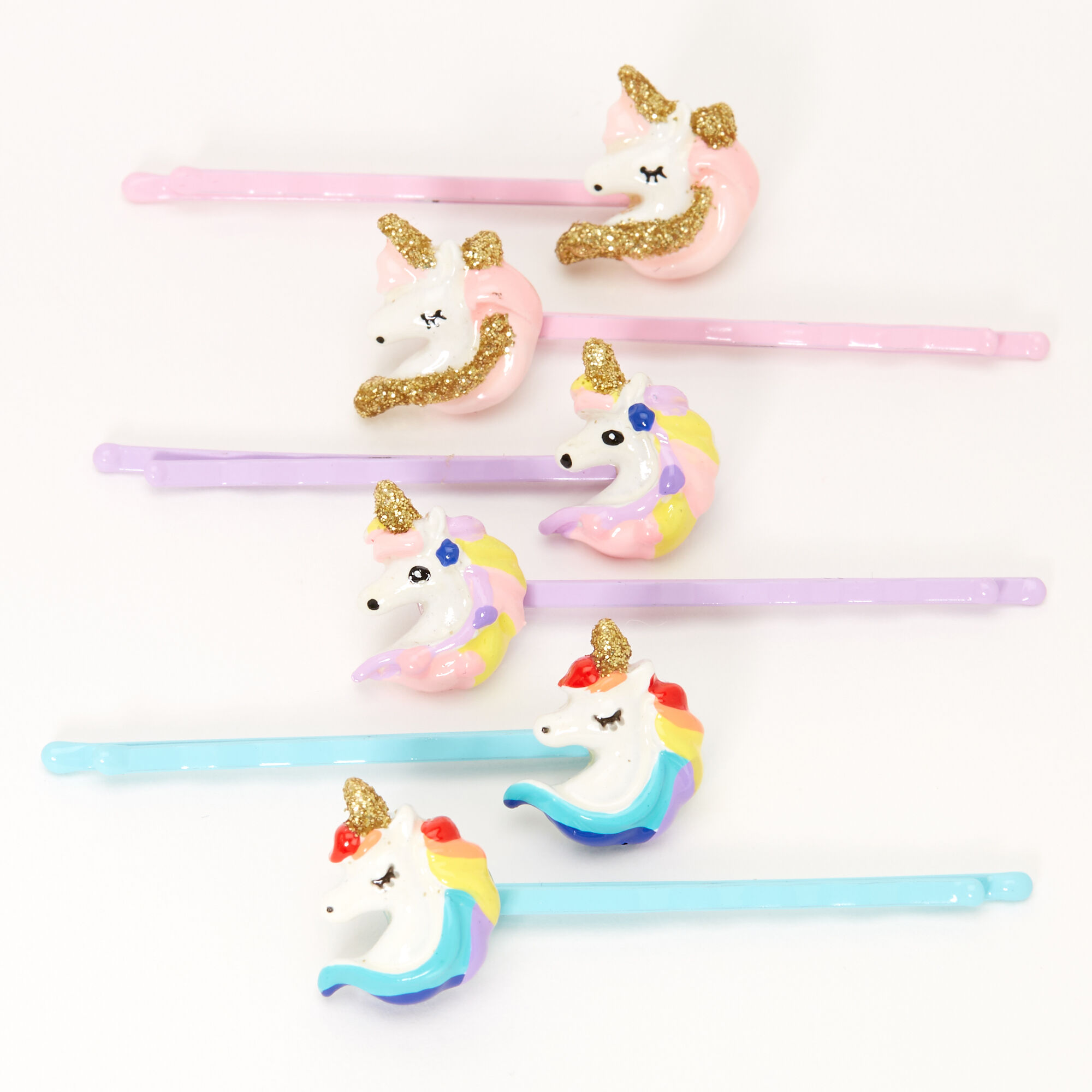 Claire's Club Pastel Unicorn Hair Pins - 6 Pack,