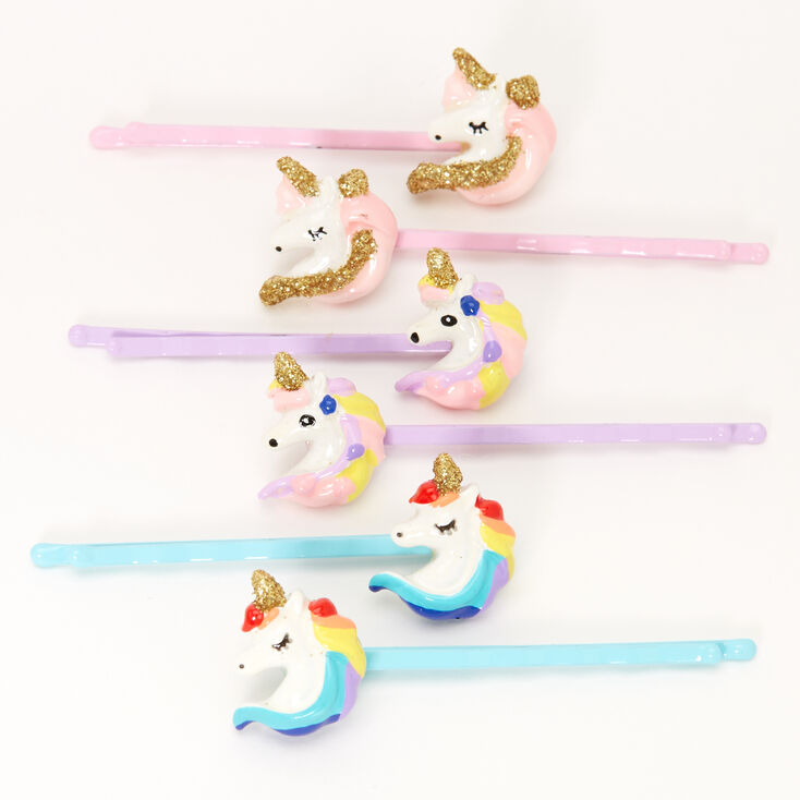 Claire&#39;s Club Pastel Unicorn Hair Pins - 6 Pack,