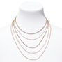 Gold Delicate Chain Multi Strand Necklace,