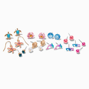 Nautical Sea Life Earrings Set - 10 Pack,