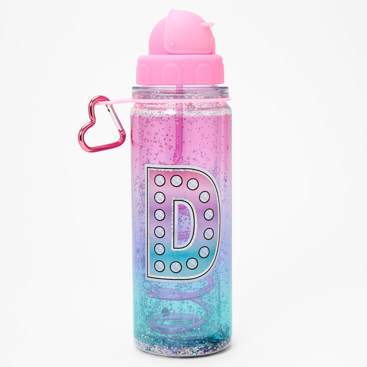 Initial Water Bottle - Pink, D,