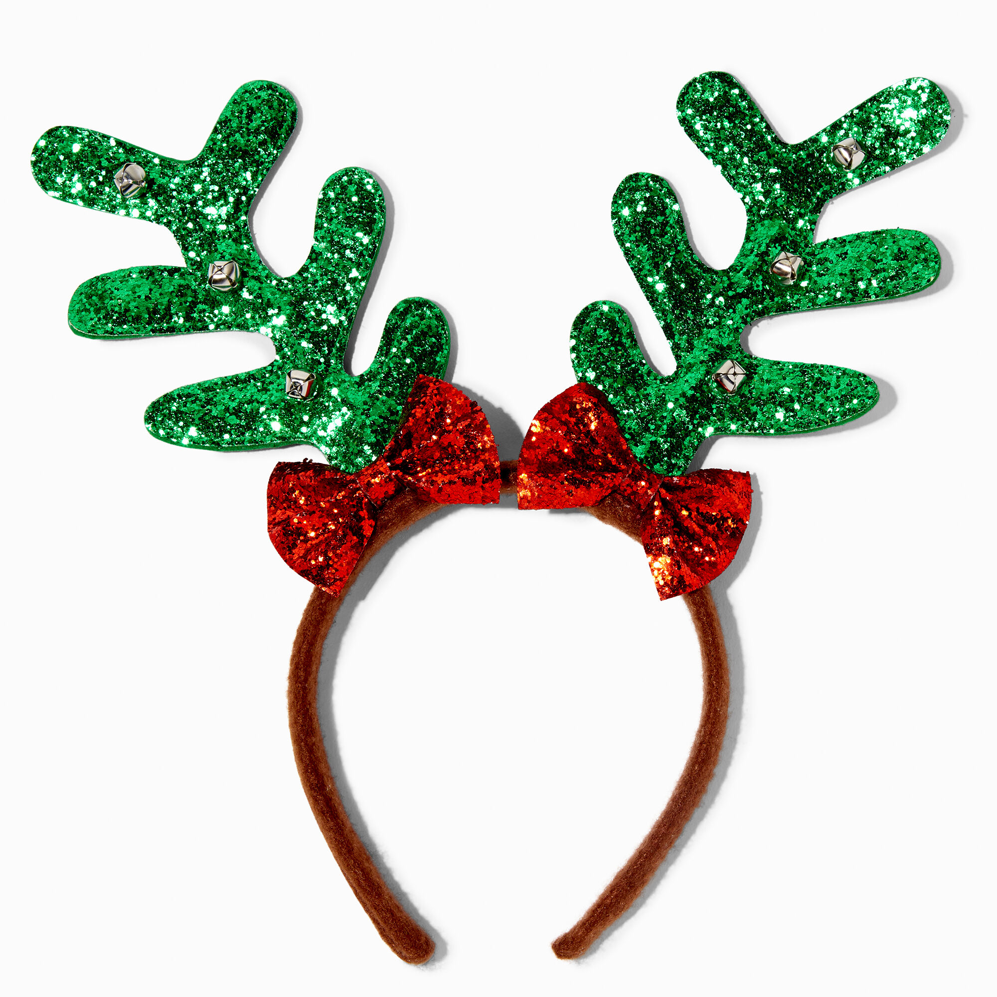 Christmas Reindeer Antlers Glitter Bows Headband