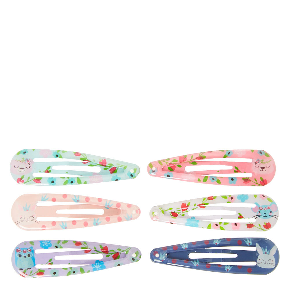 Claire's Club Floral Critters Snap Hair Clips - 6 Pack,