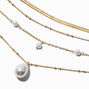 Gold-tone Chain &amp; Pearl Multi-Strand Necklace ,