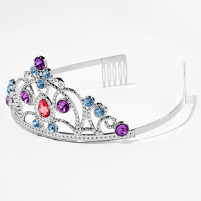 Claire&#39;s Club Silver Colored Gems Tiara,