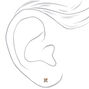 18ct Gold Plated Cubic Zirconia 3MM Square Stud Earrings,