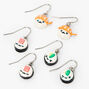 Silver 1&#39;&#39; Sushi Drop Earrings - 3 Pack,
