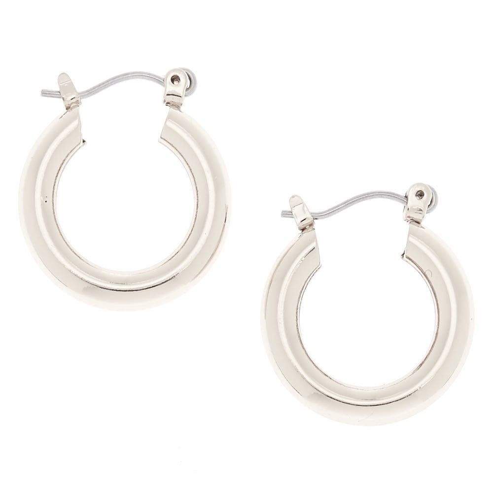 Silver-tone 20mm Tube Hoop Earrings