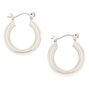 Silver 20MM Tube Hoop Earrings,