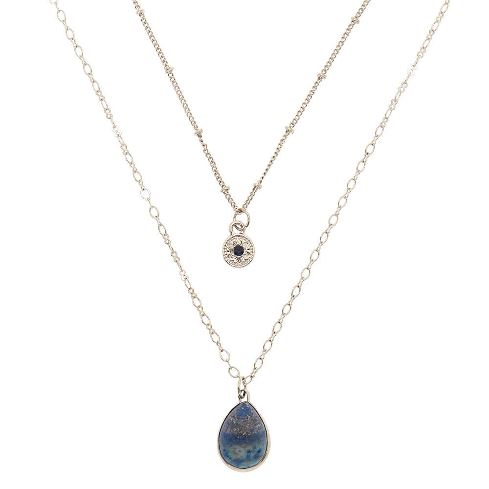 Lapis Lazuli Creativity Multi Strand Pendant Necklace,
