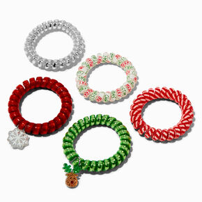 Christmas Icons Coil Bracelets - 5 Pack,