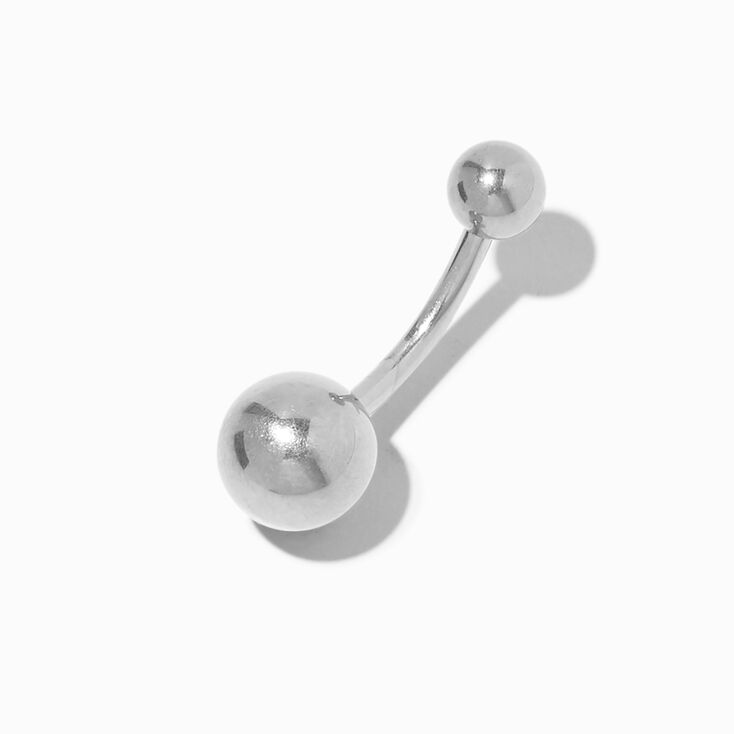 Titanium 14G Silver Ball Belly Ring,