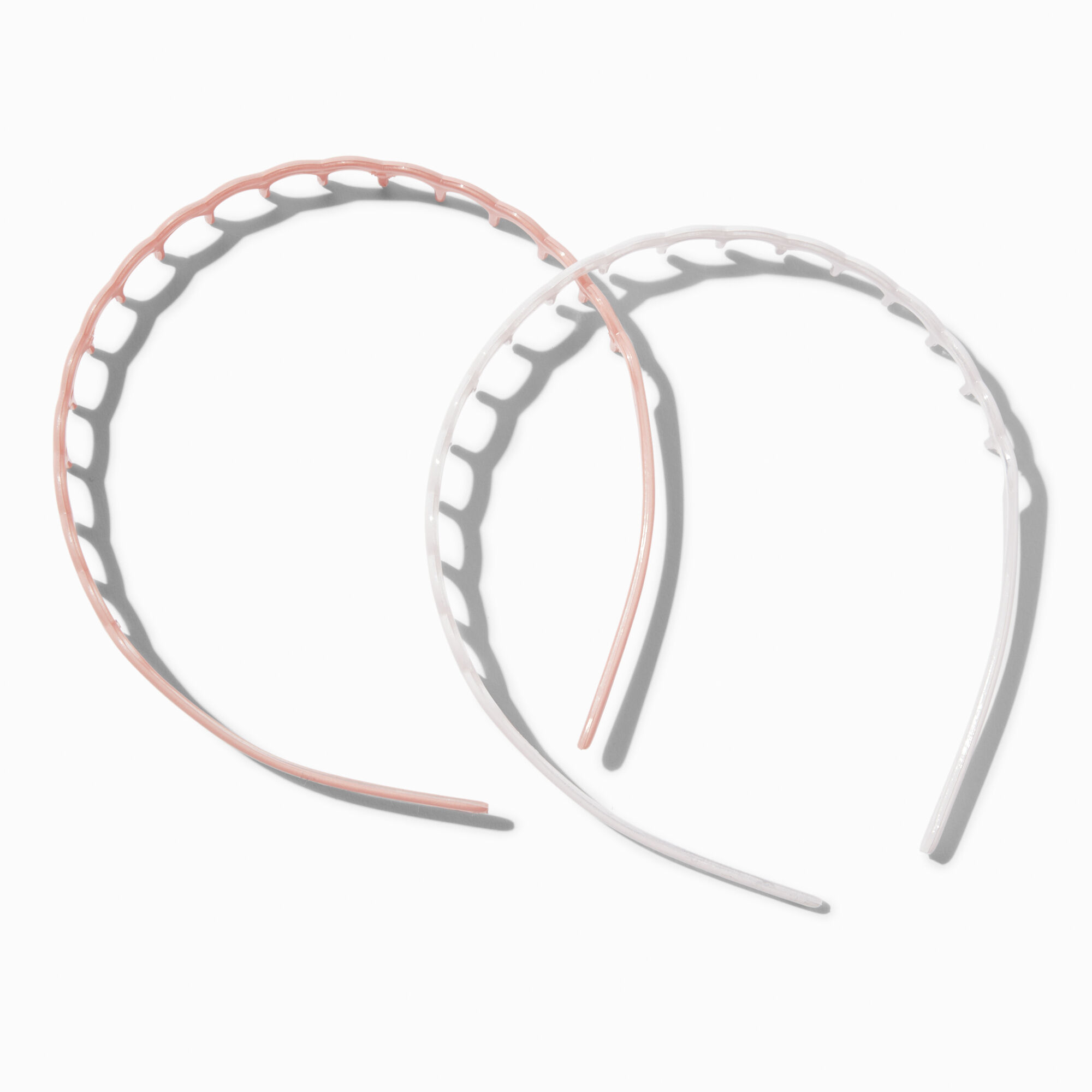 View Claires Pink Scalloped Headbands 2 Pack White information