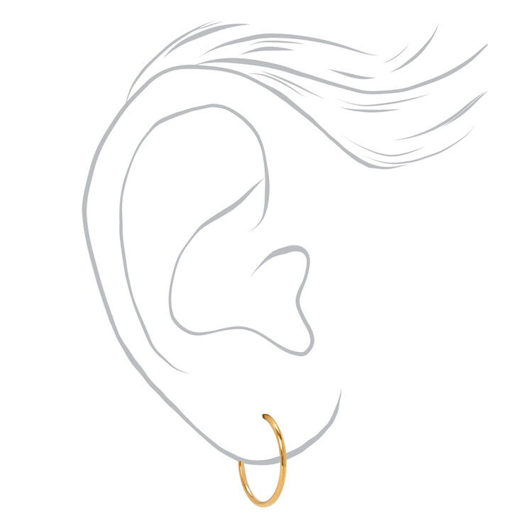 18ct Gold Plated Graduated Hoop Earrings - 3 Pack,