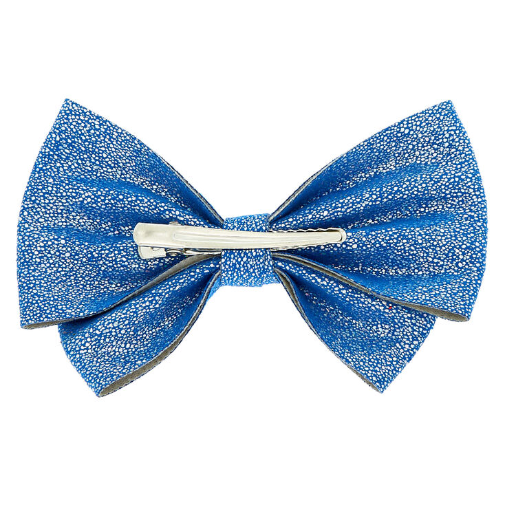 Soft Glitter Hair Bow Clip - Periwinkle Blue | Claire's US