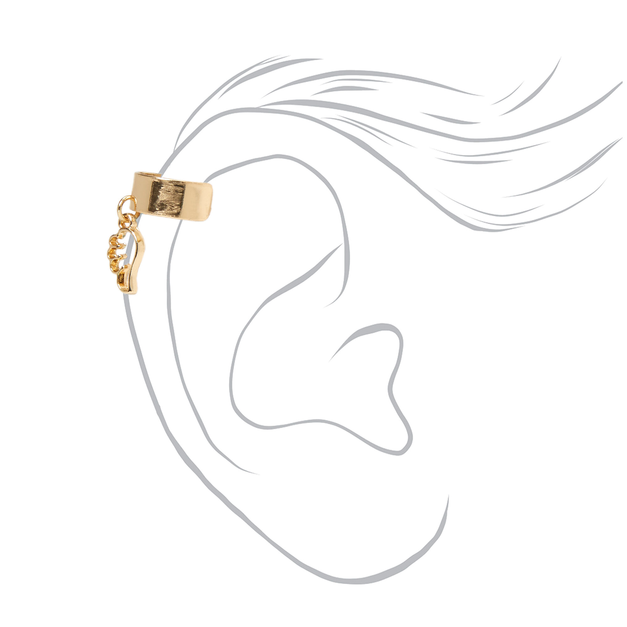 Gold Angel Wing Charm Ear Cuff Claire s US