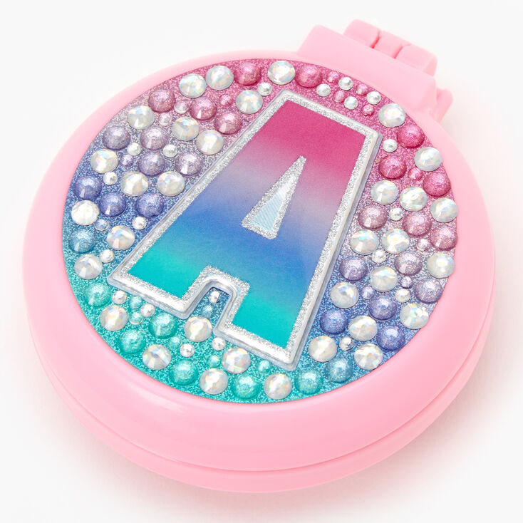 Initial Pop-Up Hair Brush - Pink, A,