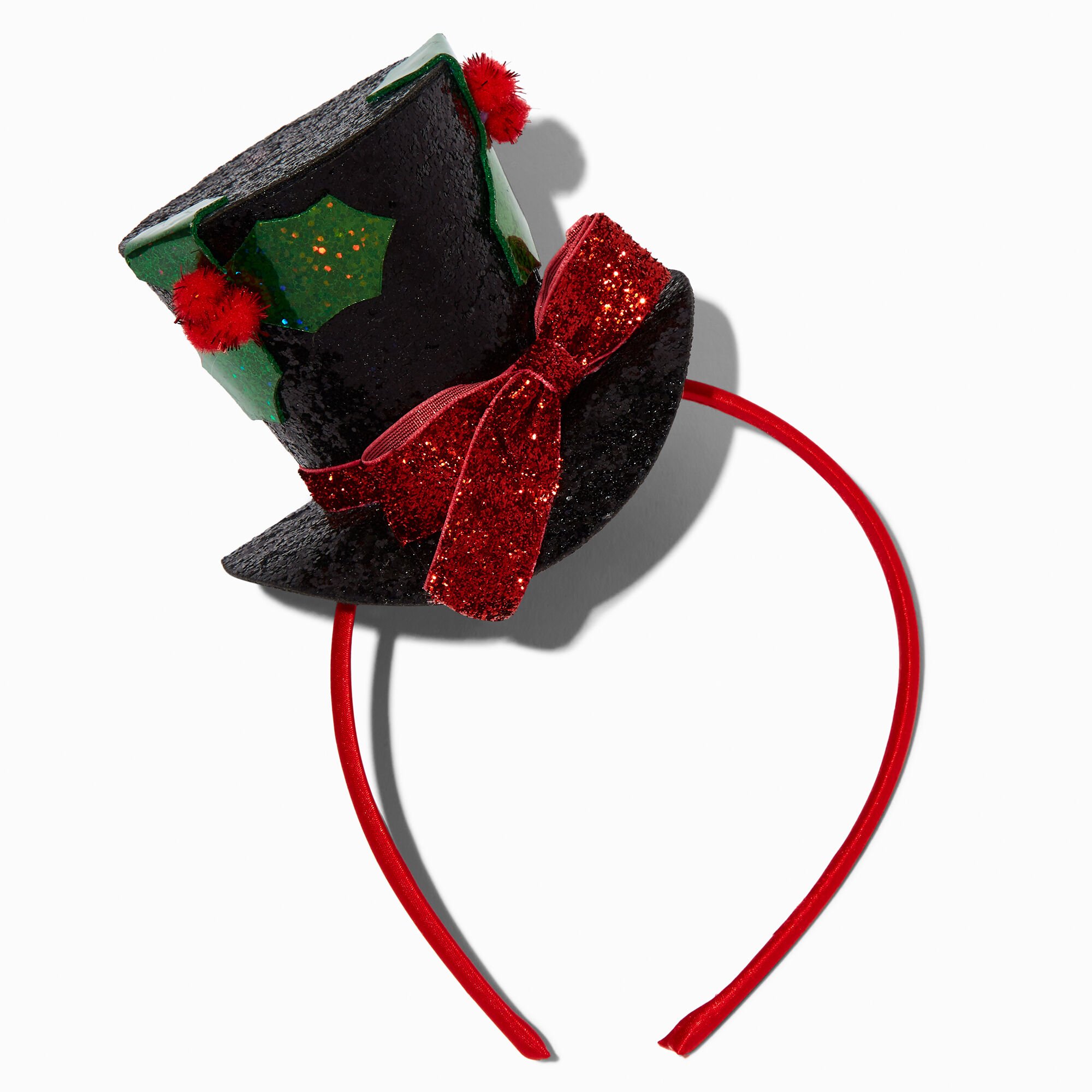 View Claires Christmas Top Hat Headband Red information