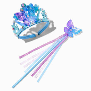 Claire&#39;s Club Iridescent Blue Butterfly Crown &amp; Wand - 2 Pack,
