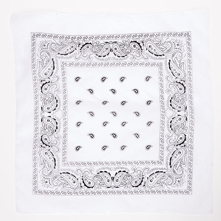 Bandeau bandana motif cachemire - Blanc,