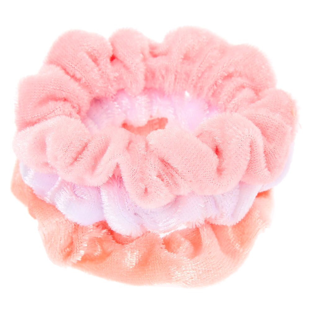Claire's Club Small Pastel Velvet Hair Scrunchies - 3 Pack,