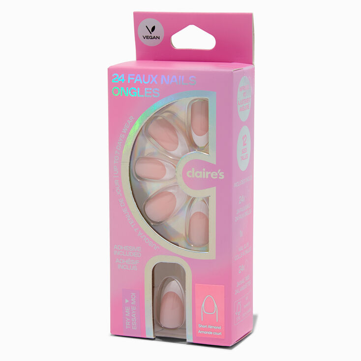 French Tip Squoval Vegan Faux Nail Set - 24 Pack,